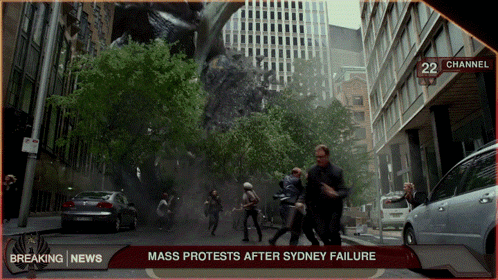 Mass Protests After Sydney Failure Is Being Reported On Breaking News Channel 22 GIF