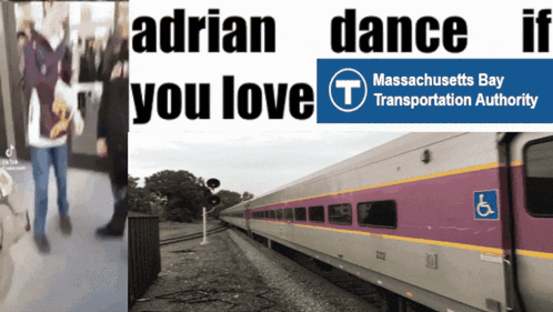 Massachusetts Bay Transportation Authority Sign Next to Train