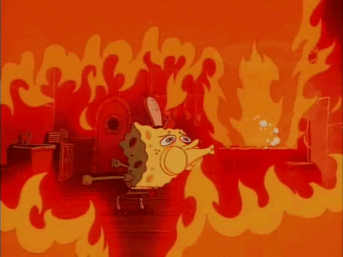 Massive Fire Causes Dry Spongebob GIF