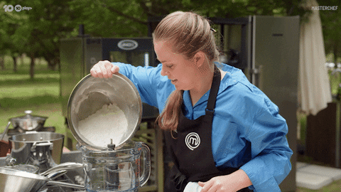 Master Chef Australia Alex Pouring Flour GIF