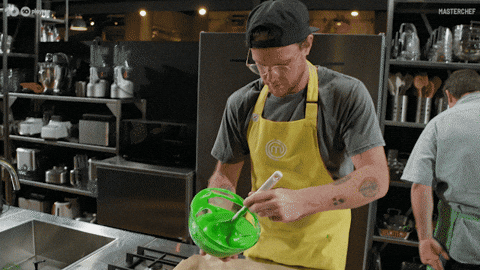 Master Chef Australia Pouring Green Mixture GIF