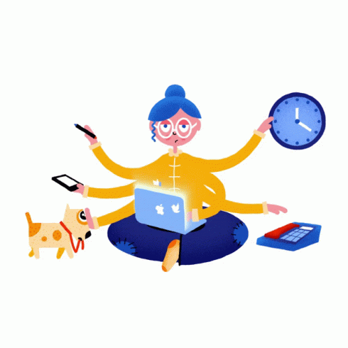 Master Multitasking Working Lady GIF