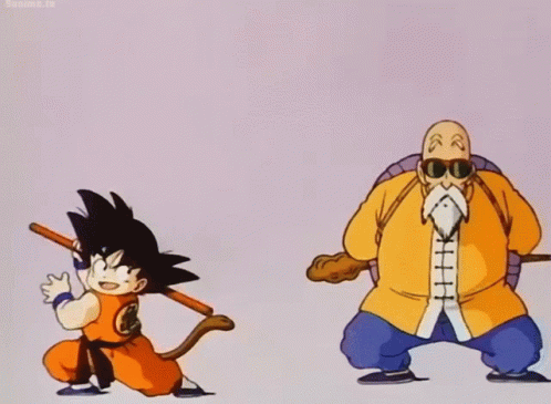 Master Roshi And Young Son Goku GIF