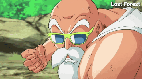 Master Roshi Attacking Enemies GIF