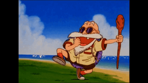 Master Roshi Dancing Happily GIF