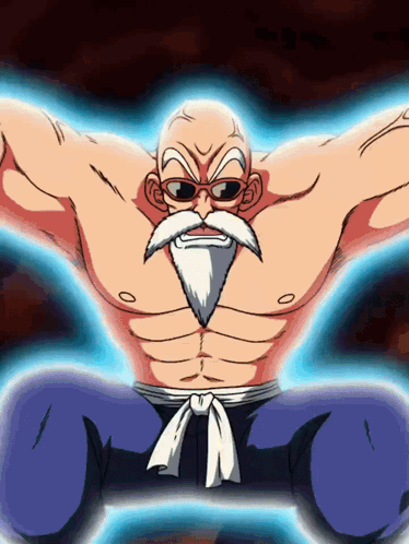 Master Roshi Doing Ki Blast GIF