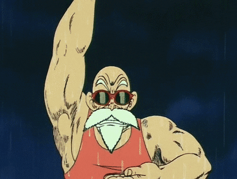 Master Roshi Getting Hit By Lightning GIF