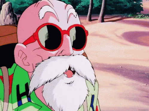 Master Roshi Looking Amazed GIF