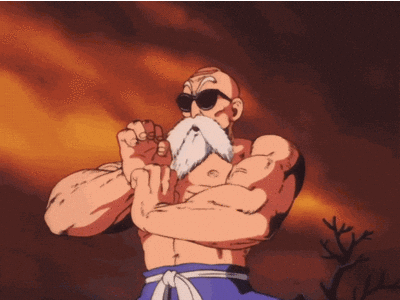 Master Roshi Making Himself Large GIF