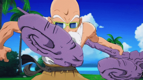 Master Roshi Spinning His Staff GIF