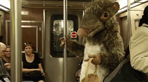 Master Splinter Riding Train Subway GIF