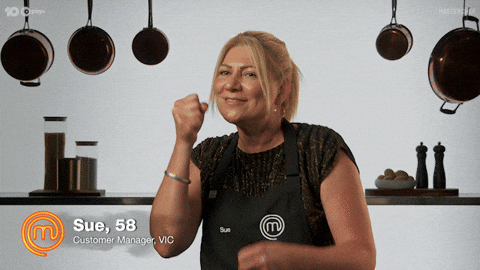 Masterchef Australia Sue Punching Air GIF