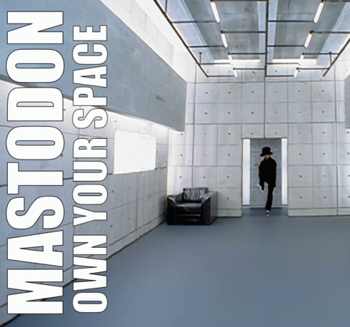 Mastodon Own Your Space Album Cover Man Walking Through Doorway