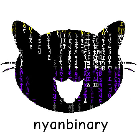 Matrix Code Cat Face Nyanbinary GIF
