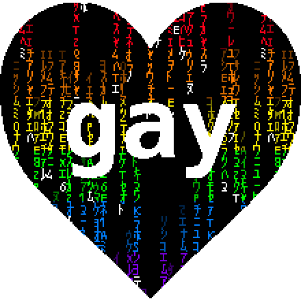 Matrix Code Gay Pride Heart GIF