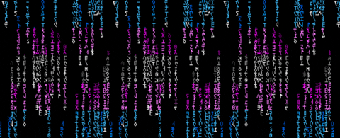 Matrix Code Pixel Rainbow Pride Program GIF