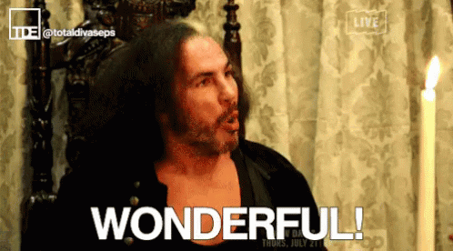 Matt Hardy Holding Fork While Saying Wonderful GIF