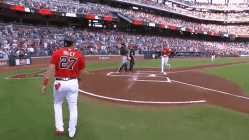 Matt Olson Austin Riley Friendship Bump GIF