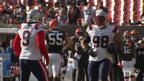 Matthew Judon Celebratory Tummy Dance GIF