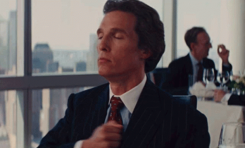 Matthew Mcconaughey Eyes Closed Wolf Of Wall Street GIF