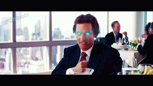 Matthew Mcconaughey Laser Eyes Wolf Of Wall Street GIF
