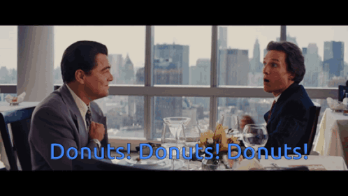 Matthew Mcconaughey Wolf Of Wall Street Belfort Donuts GIF