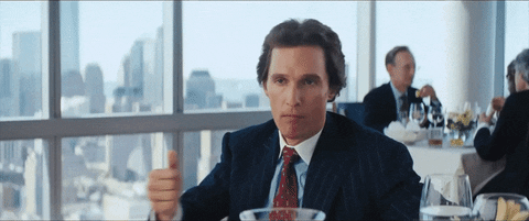 Matthew Mcconaughey Wolf Of Wall Street Chest Thumping GIF