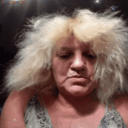 Matured Blonde Bad Hair Day GIF