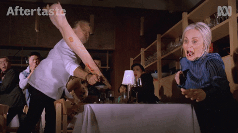 Matured Chef Losing Temper GIF