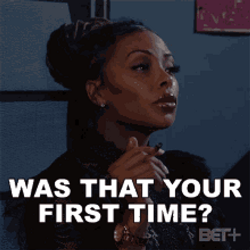 Matured Lady Asking Was That You First Time GIF