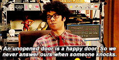 Maurice Moss It Crowd Happy Door GIF