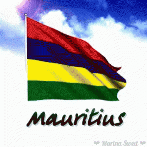Mauritius Flag Blue Sky GIF