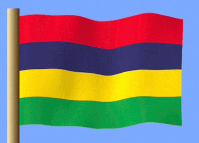 Mauritius Flag Pole Waving GIF