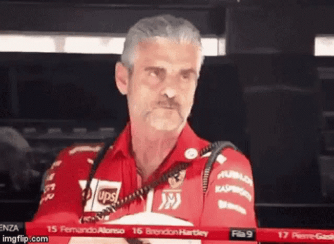 Maurizio Arrivabene Vettel Leclerc Collision GIF