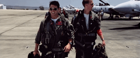 Maverick Pete Mitchell Nick Bradshaw High Five GIF