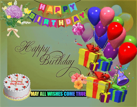 May All Wishes Come True Cake Happy Birthday GIF
