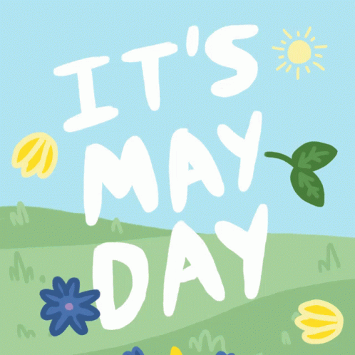 May Day Poster With Flowers GIF
