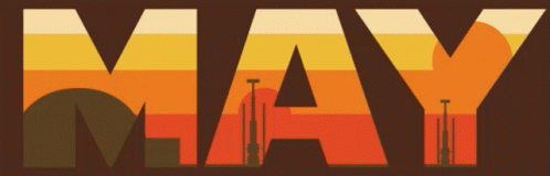 May Poster With Sunset Background GIF