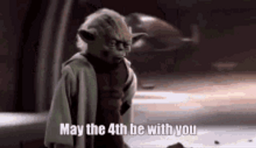 May The 4th Be With You Yoda Green Light Saber GIF