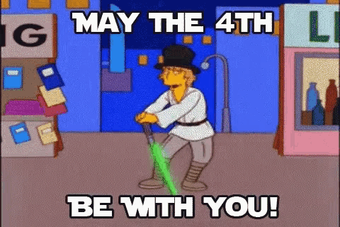 May The Fourth Be With You Dancing Simpson GIF