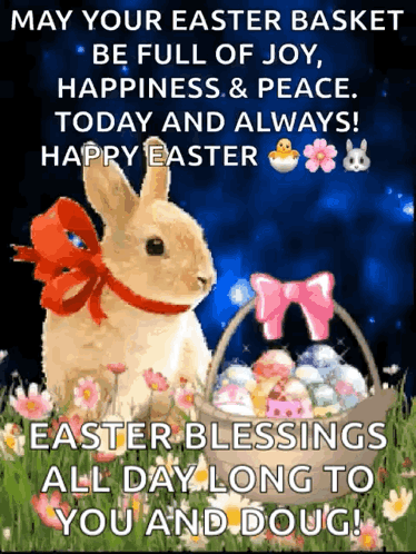 May Your Easter Basket Be Full Of Joy Happiness And Peace Today And Always ! Happy Easter Easter Blessings All Day Long  GIF