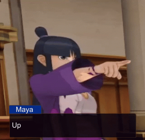 Maya Is A Character In A Video Game That Is Pointing GIF