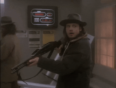 Maybe Not Cocky Cowboy Yielding Gun GIF