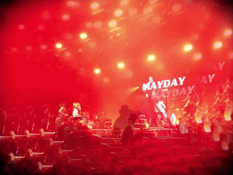 Mayday Day Written On Red Background GIF