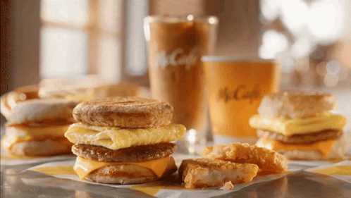 McDonald's Breakfast Sandwich Next to Coffee