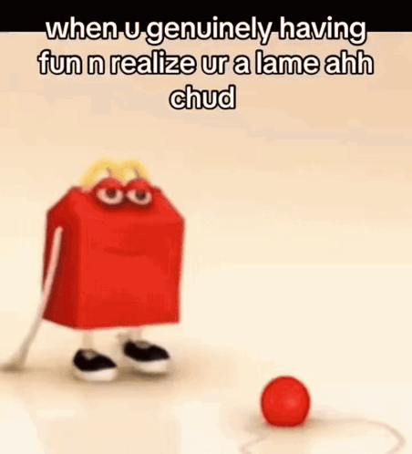 McDonald's Happy Meal Character Next to Red Ball and Red Circle