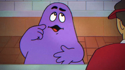 Mcdonalds Grimace Thinking Bitcoin Meme GIF