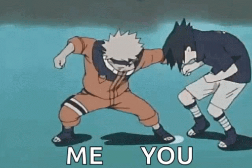 Me Naruto And You Sasuke Fighting GIF
