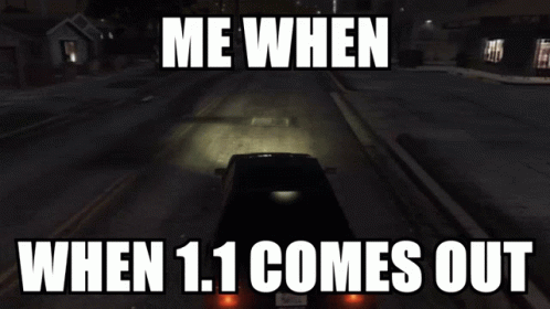 Me When When 1.1 Comes Out Meme