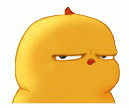 Mean Mug Chick Sticker GIF